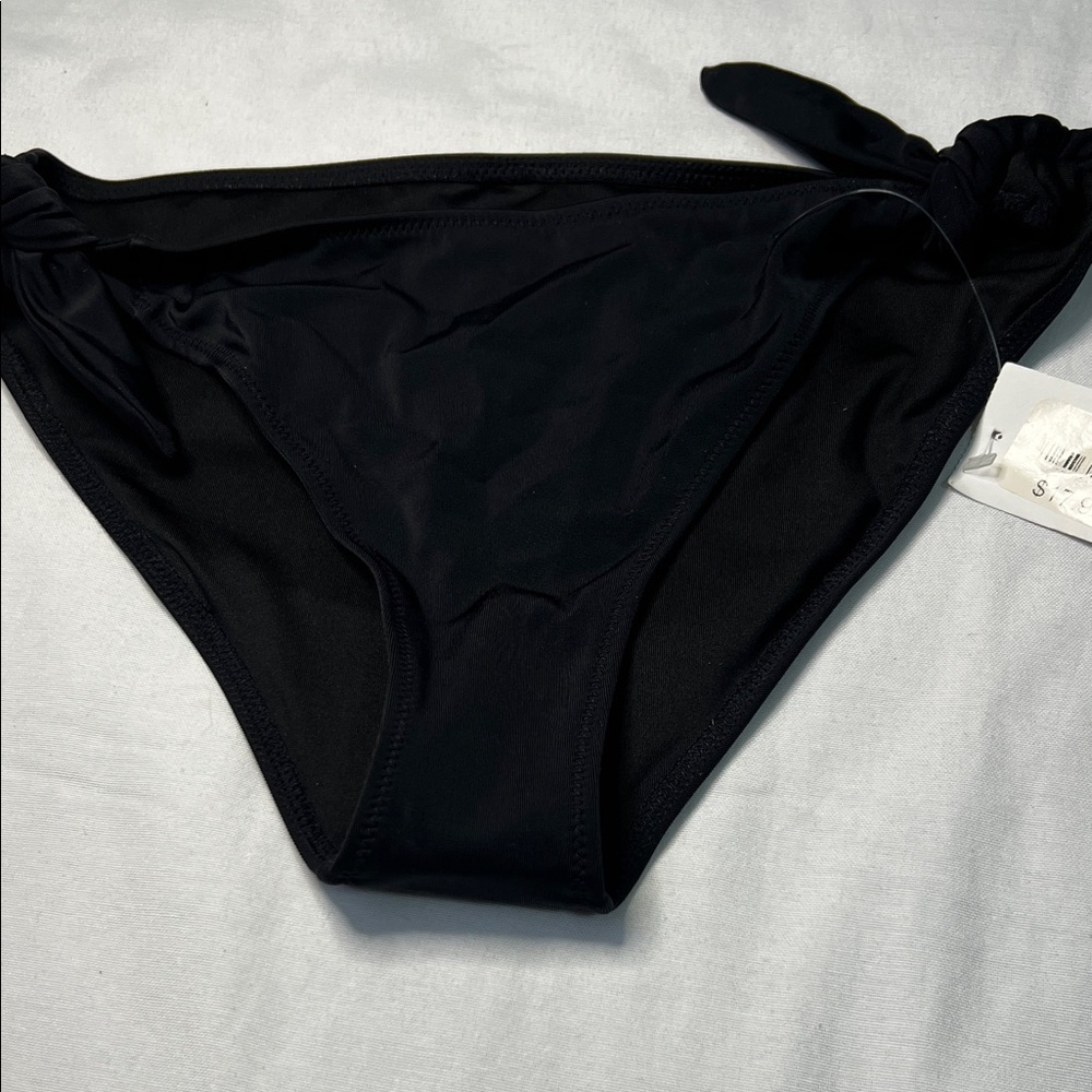 Shade & Shore Black Knot-Side Bikini Bottom